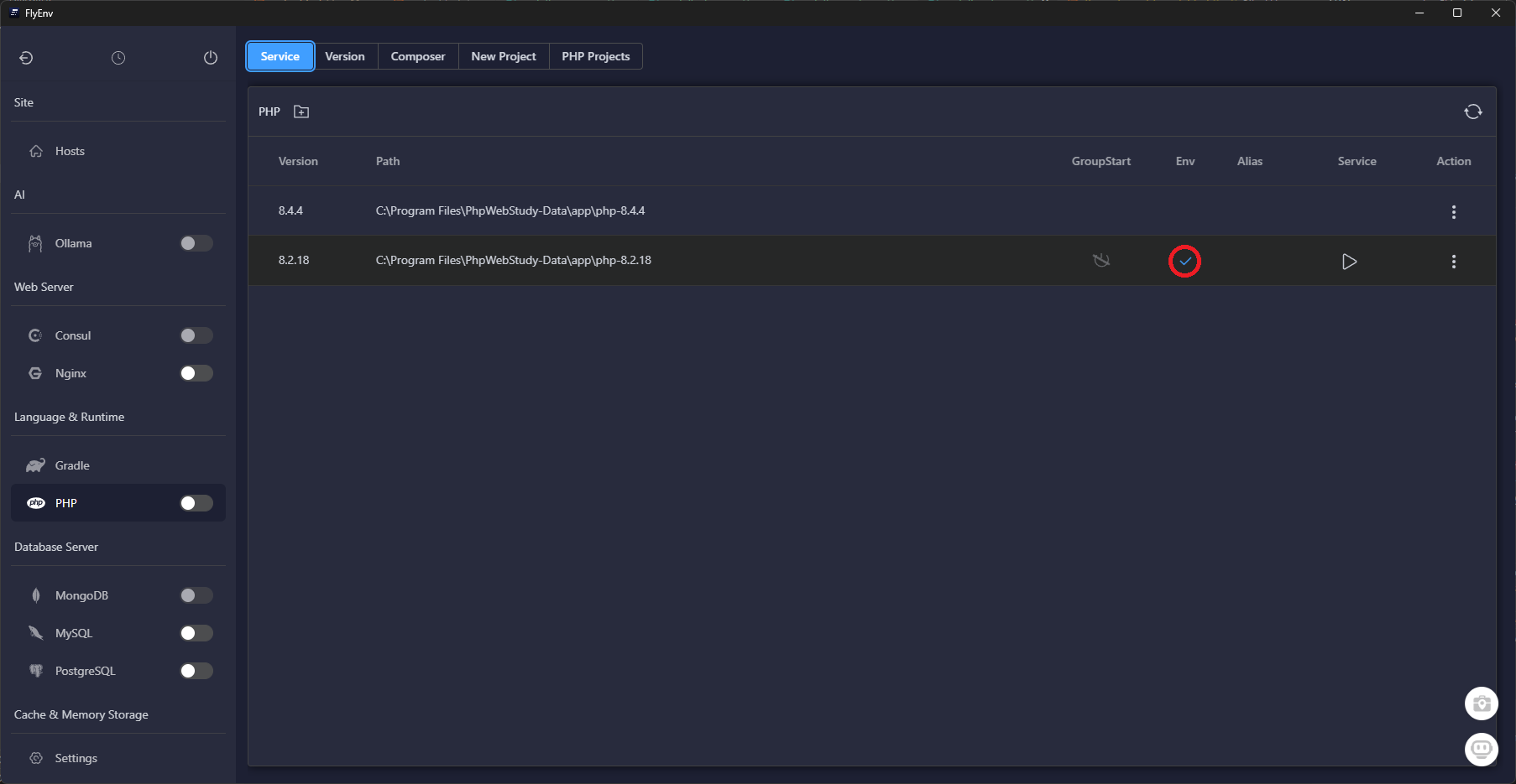 Setting the PHP CLI version